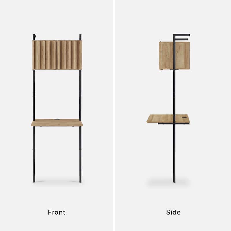 mopio Norwin 5-Tier Ladder Shelf, 3-Tier Ladder Shelf Cabinet & Ladder Desk Cabinet