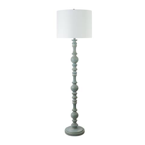 61" Classic Resin Column Floor Lamp w/ Decorator Shade