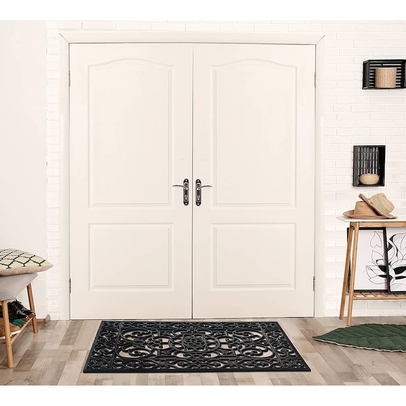 A1HC Natural Coir and Rubber Modern Indoor/Outdoor Grill Doormat