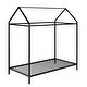 preview thumbnail 19 of 26, Twin Size Metal House Frame Platform Bed with Floor for Kids, Boys and Girls