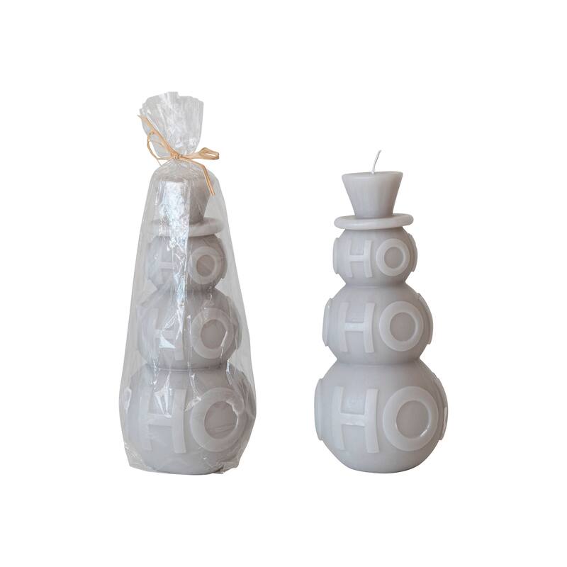 Snowman Holiday Cheer Pillar Candle
