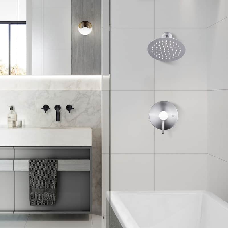 WOWOW Wall Mounted Bathroom Shower Faucet Valve Included