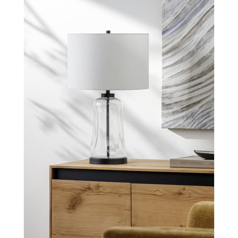Livabliss Fidel Rustic Accent Table Lamp - Black/Clear