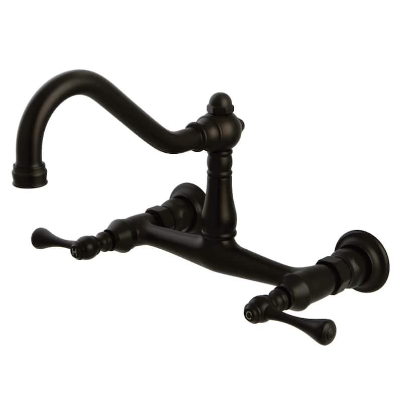 Vintage Two-Handle 2-Hole Wall Mount Bathroom Faucet - Oil Rubbed Bronze