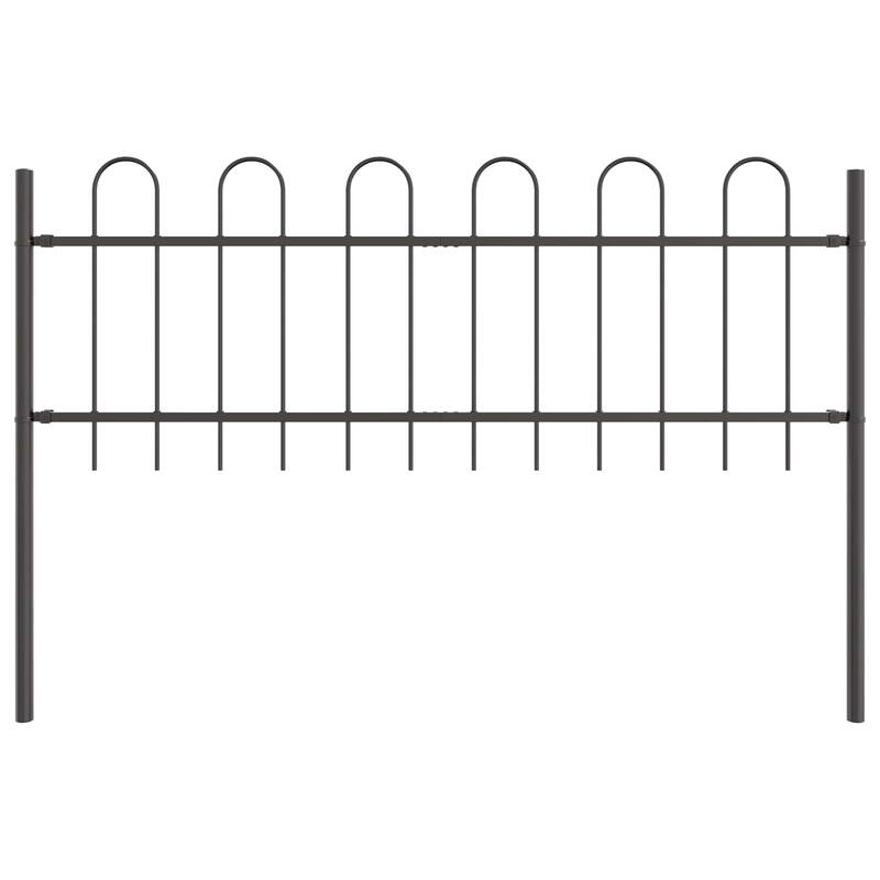 vidaXL Garden Fence Powder-coated steel Gray