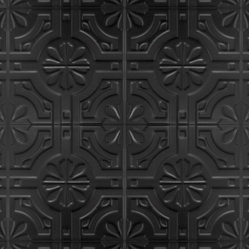 Merola Tile Triplex Real Black 7-3/4" x 7-3/4" Ceramic Wall Tile