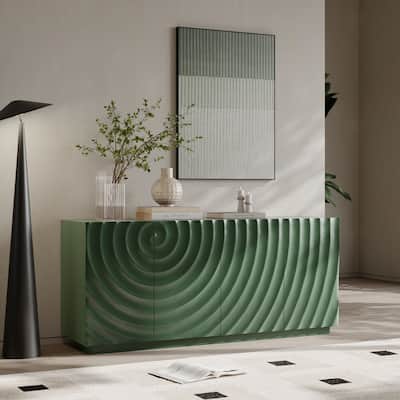 Stylish & Functional 4-Door Cabinet with Suspended Base