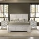preview thumbnail 20 of 48, Roundhill Furniture Maderne 3-Piece Wood Bedroom Set, Panel Bed and Two Nightstands Antique White - King