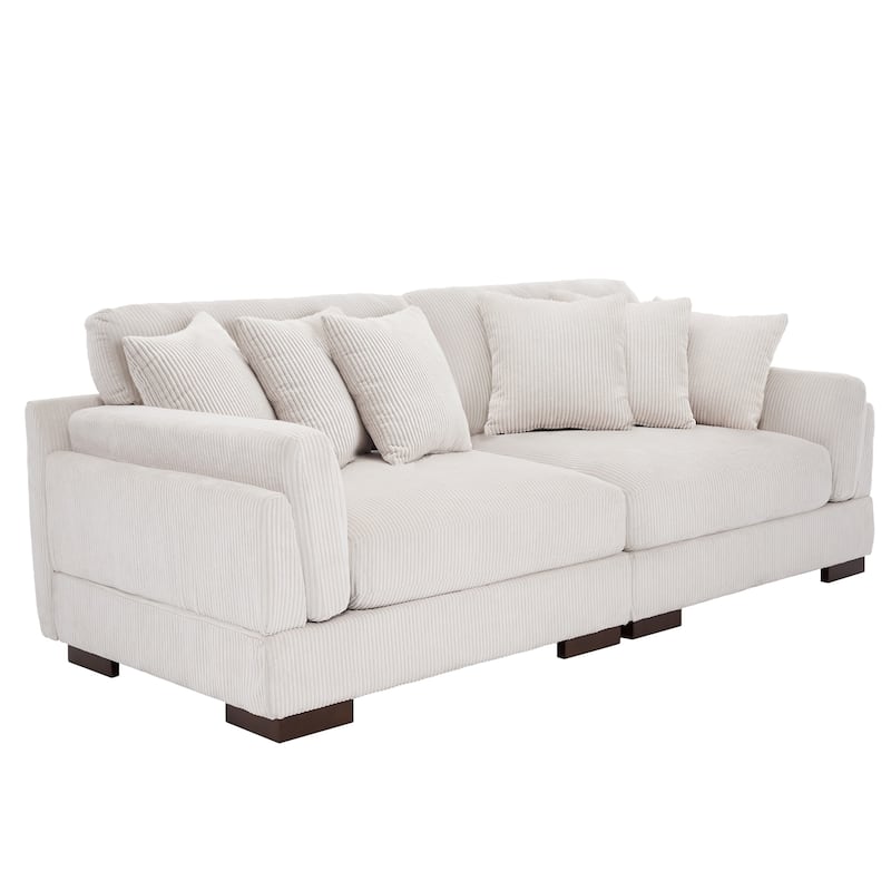 90" Oversized Modular Sectional Corduroy Sofa