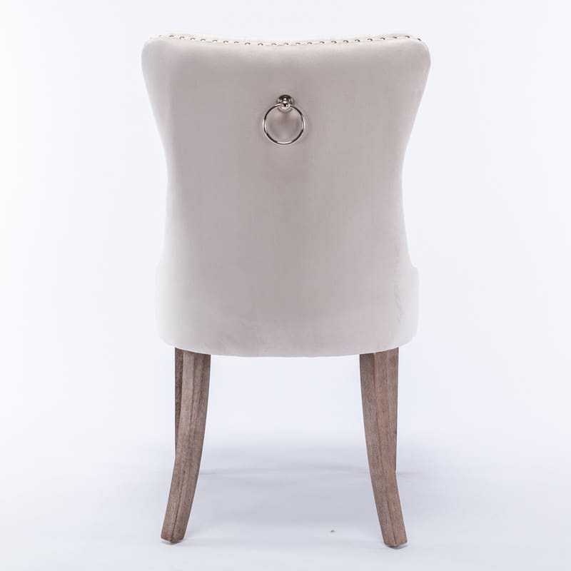 Modern/Contemporary Velvet Dining Chair with Solid Wood Legs（Set of 2）