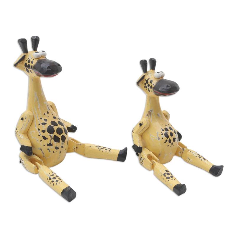 Novica Handmade Spotted Pair Wood Statuettes (Pair)