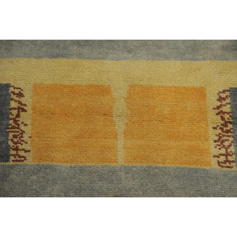 Square Wool Gabbeh Vegetable Dye Large Rug Handmade Wool Carpet - 12' 4'' X 12' 3''