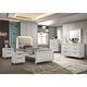 preview thumbnail 1 of 10, Furniture of America Drima Modern 6-Piece Pearl White Solid Wood Kids Platform Bedroom Set with LED Full