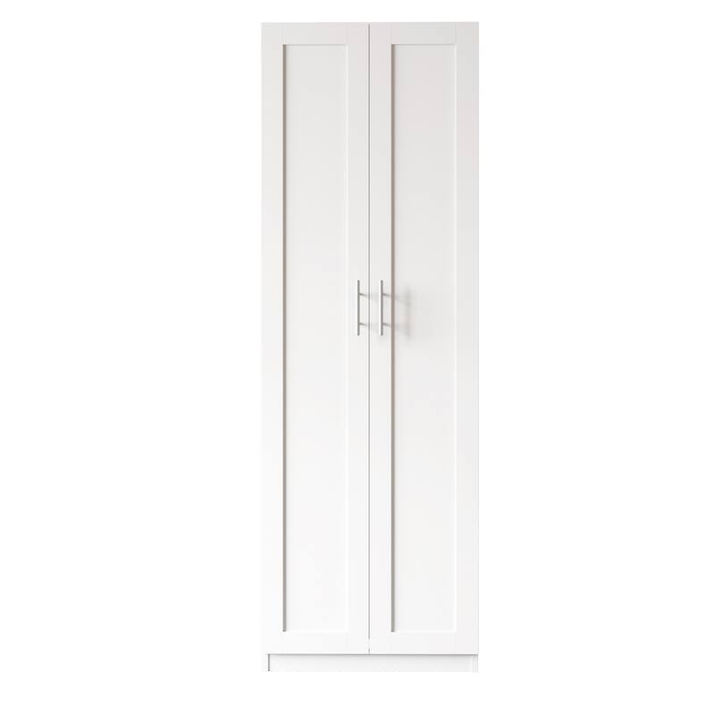 High wardrobe and kitchen cabinet with 2 doors and 3 partitions to separate 4 storage spaces