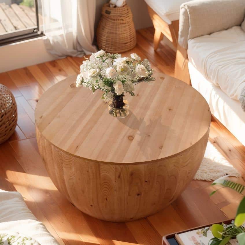 Bucket Shaped Coffee Table for Office, Dining Room and Living Room