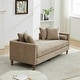 preview thumbnail 19 of 42, 75.2"Wide Upholstered Chaise Lounge with Nailheads, Sleeper Sofa Couch With 4 Throw Pillows & 2 Bolsters, Rubberwood Legs