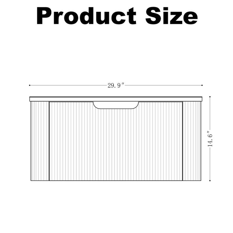 Wall-Mounted Floating Bathroom Vanity with Ceramic Basin
