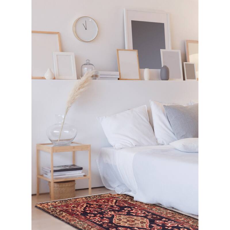 ECARPETGALLERY Hand-knotted Andelz Dark Navy Wool Rug - 4'0 x 8'0