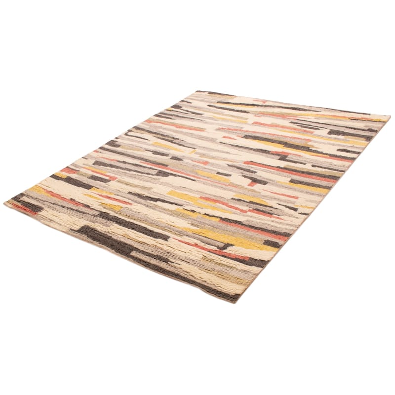 ECARPETGALLERY Hand-knotted Tangier Ivory Wool Rug - 8'0 x 10'0