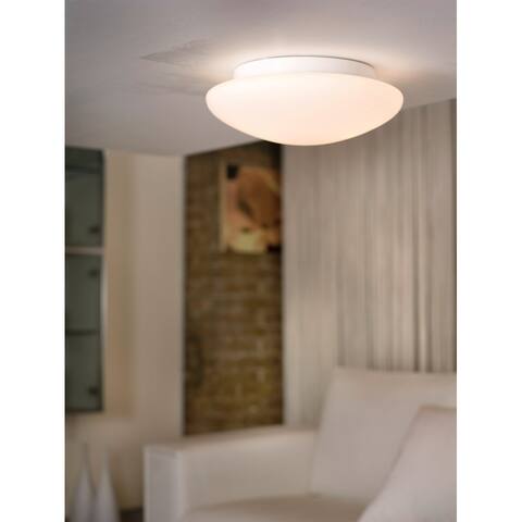 Eglo Ella Ceiling Light with White Finish and Opal Glass