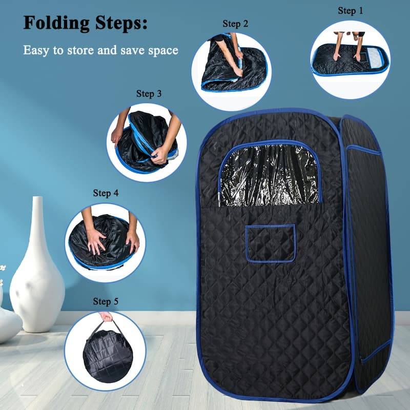 33.4 in.W Portable Steam Sauna with 3L Steamer with Remote Control