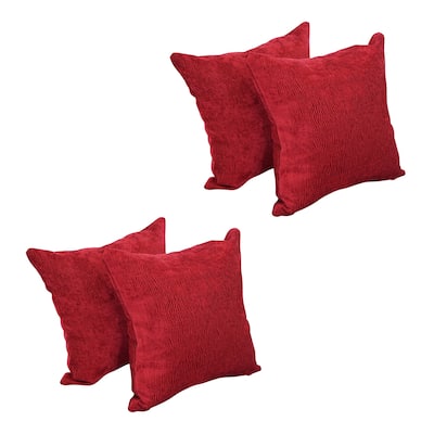 Blazing Needles 17-inch Square Throw Pillows (Set of 4)