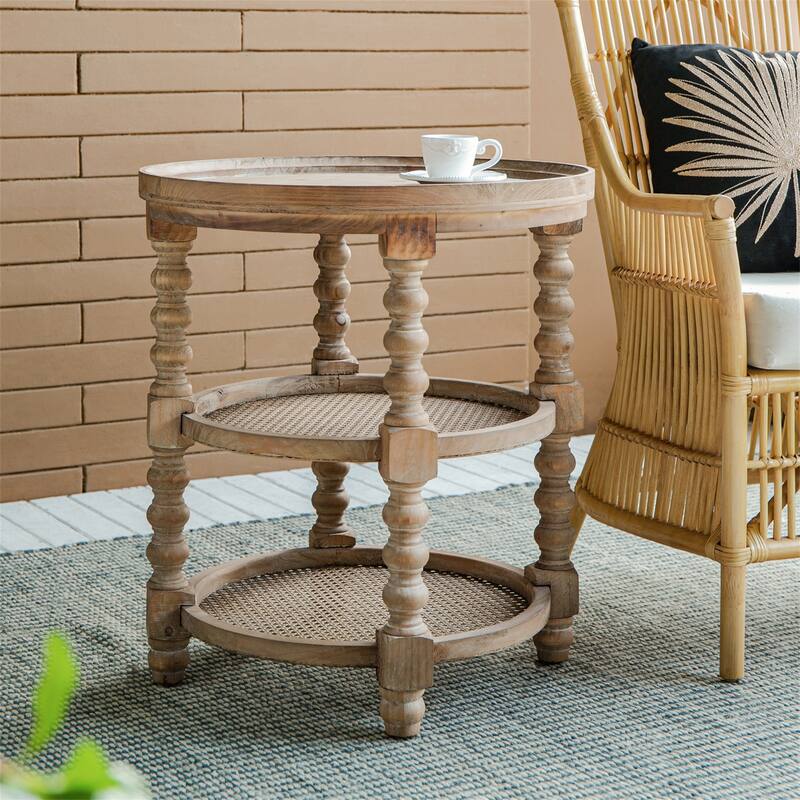 Round 3-Tiered Side Table for Lving Room Bedroom Entryway
