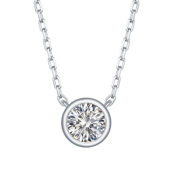 Smiling Rocks 0.27Ct G-H/VS1 Lab Grown Diamond Bezel Set Solitaire Necklace