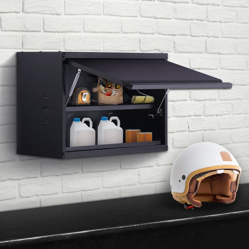 Wall-Mounted Storage Cabinet with Adjustable Shelves for Home or Garage - 30.3" × 12.5" × 19.7"
