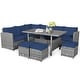 preview thumbnail 8 of 66, Costway 7 PCS Patio Rattan Dining Set Sectional Sofa Couch Ottoman - See Details