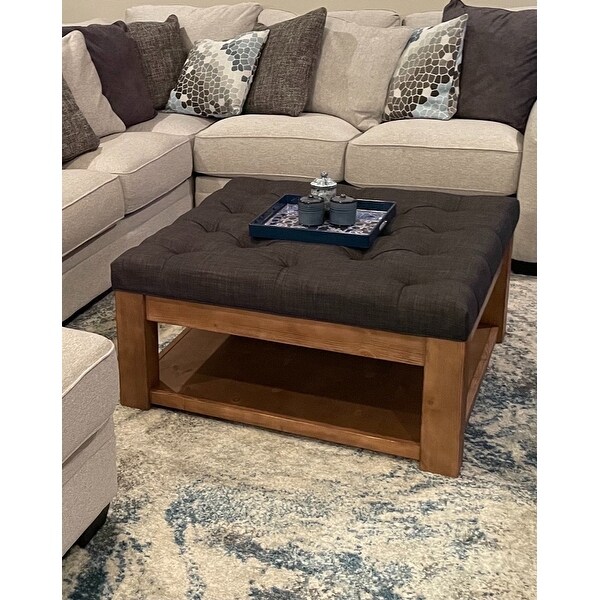 Lennon Pine Square Storage Ottoman Coffee Table By Inspire Q Artisan On Sale Overstock 13404313