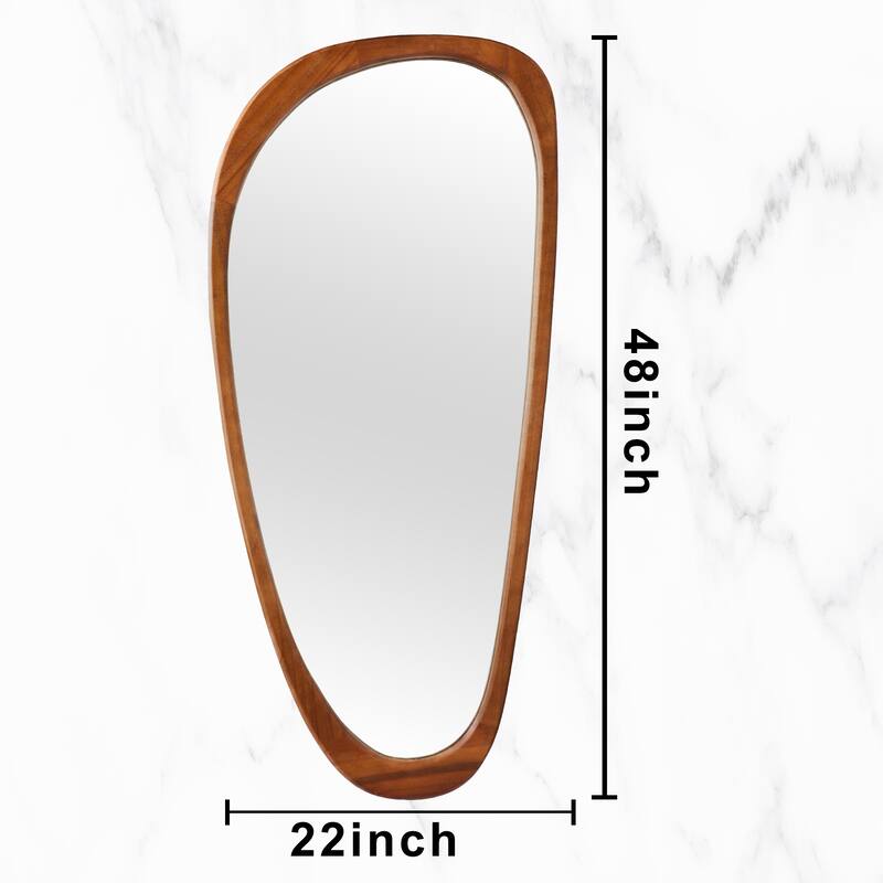 Irregular Mirror Asymmetrical Wood Wall Mirror