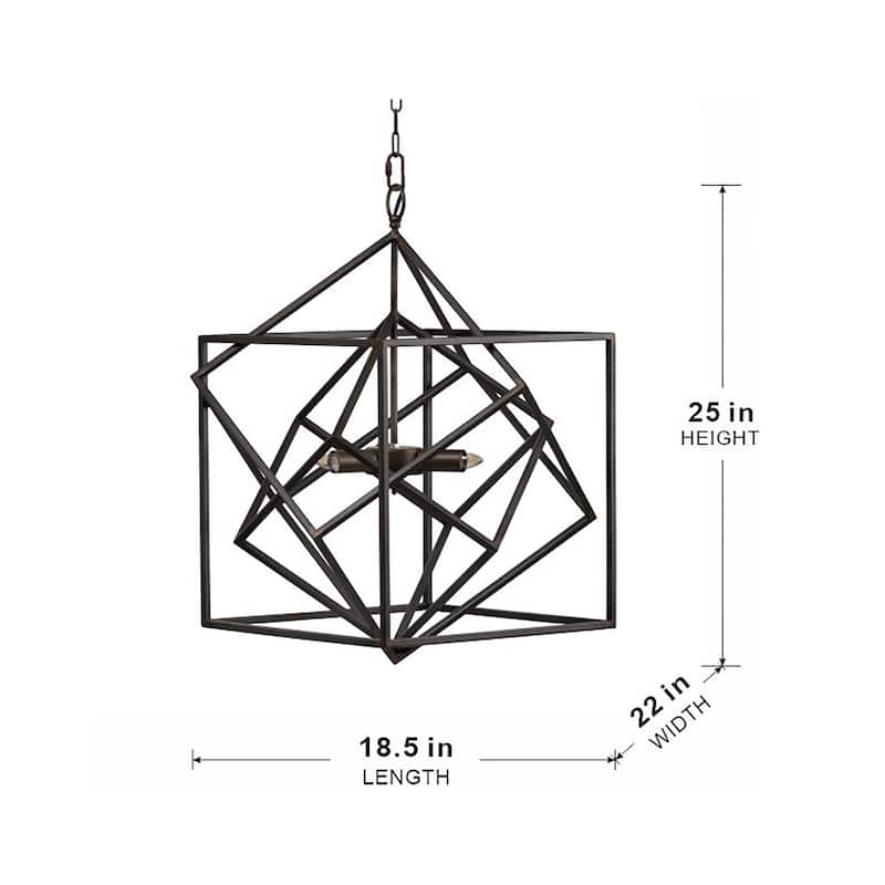 3 Light Metal Chandelier (Bulb Not Included)