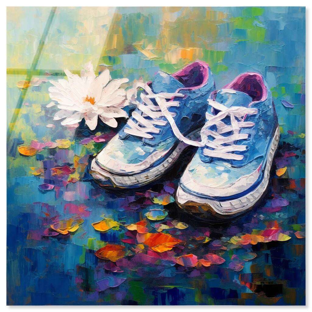 Lily Pad Sneakers Acrylic by Art Remedy, Ready to Hang