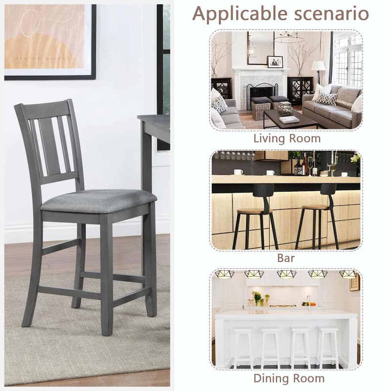 Set of 4 Counter Height Dining Chairs with Padded Seats