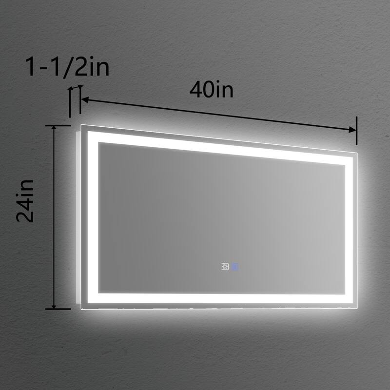 Dimmable LED Bathroom Vanity Mirror with Anti-Fog, Backlit + Front Lit