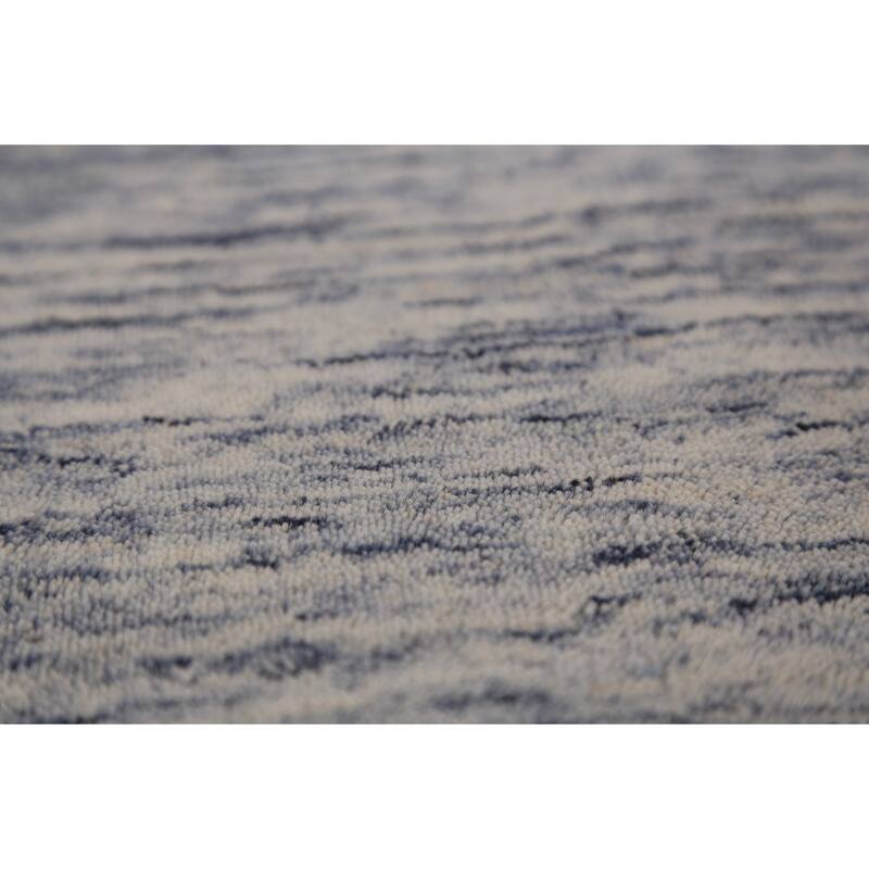 Ivory & Blue Tribal Gabbeh Area Rug Handmade Wool Carpet - 8'3" x 9'8"