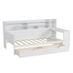 preview thumbnail 7 of 15, Wooden Twin Size Daybed with Storage Shelves, Multi-functional Bed with 2 Storage Drawers and Study Desk, Antique White
