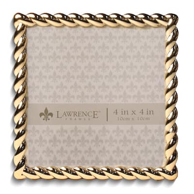 Curata Gold-Tone 4x4 Rope Metal Photo Frame