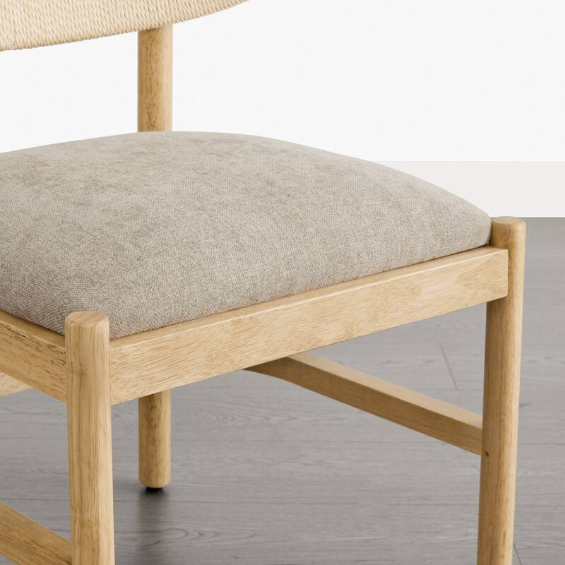 Spruce & Spring Modern Dining Chair with Handwoven Rope Back