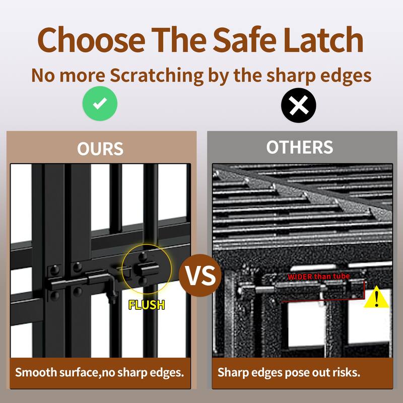 48" Heavy Duty Dog Crate with Wheels, Metal Dog Cage with Removable Wire Trays