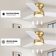 preview thumbnail 28 of 28, 32" Smart Gold & White Flush Mount Dimmable Ceiling Fan - 32''
