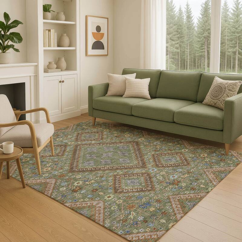 Machine Washable Indoor/ Outdoor Boho Milli Chantille Rug