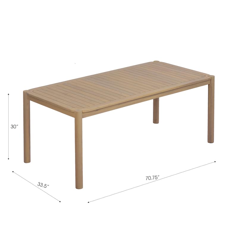 Christopher Knight Home - Cascade 74.02" Outdoor Acacia Wood Rectangular Dining Table, for 4-6 Person Seating