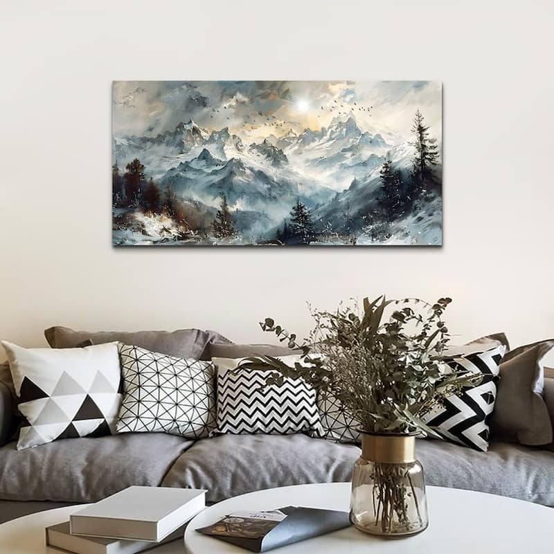 Abstract Mountain Landscape Wall Painting Framed Pictures Artwork