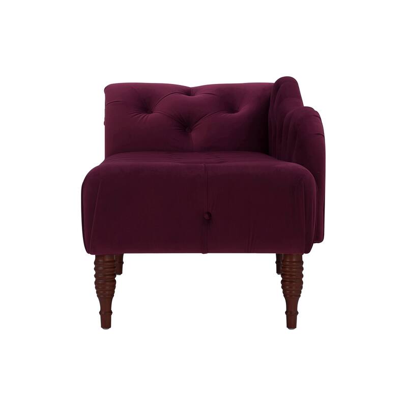 Carson Carrington Hockerum Velvet Right Arm Facing Tufted Chaise Lounge