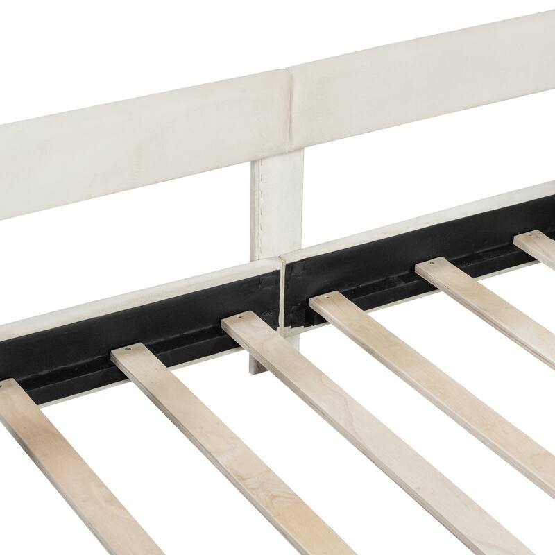 Twin Size Upholstered Daybed with Rabbit Ear Shaped Headboard for Home Office