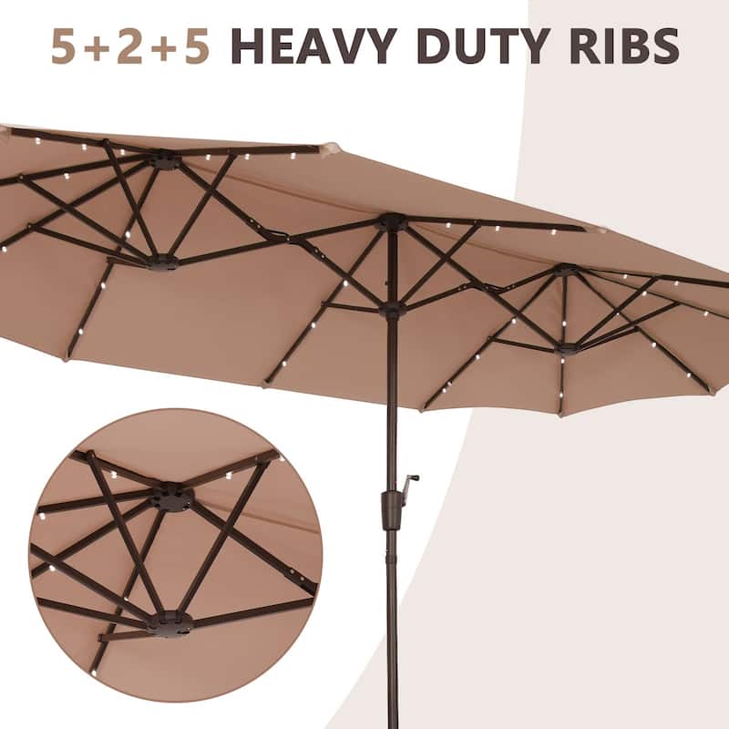 Autlaycil 13 ft Patio Umbrella with Crank Outdoor Umbrella with Base