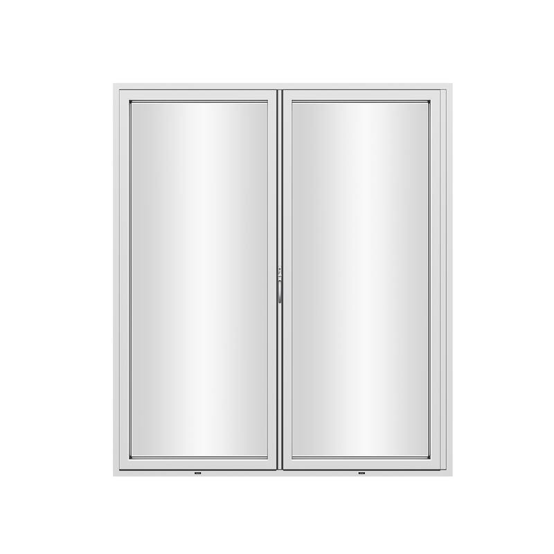 KaMic Elite-Fold 72" x 96" 2-Panel Aluminum Folding Door in White with Hidden Hinges & Rollers, Folded Out From Right To Left