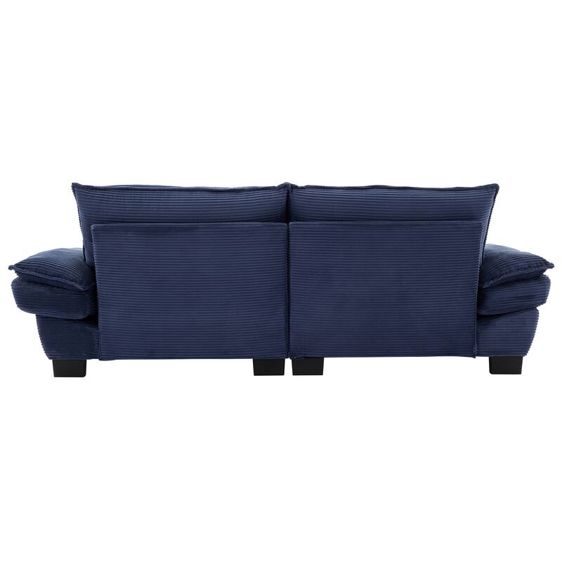 84-Inch Corduroy Sofa with Double Layer Cushion and 2 Extra Pillows for Living Room or Guest Room